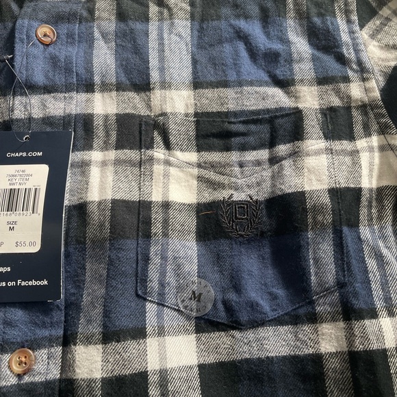 NWT chaps flannel performance men shirt size m - Picture 5 of 6